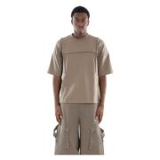 Stoffige Groene H-Binding Tee Heliot Emil , Beige , Heren