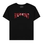 Paillet Logo Katoenen T-shirt Richmond , Black , Unisex