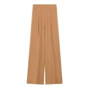 Bruine Crepe Broek met Zakken Max Mara , Brown , Dames