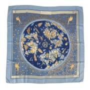 Pre-owned Silk scarves Hermès Vintage , Blue , Dames