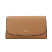 Bruin Leren Portemonnees Mini Tassen Tory Burch , Brown , Dames