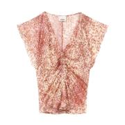 Velvet Burnout Top in Lichtrood/Ecru Isabel Marant , Red , Heren