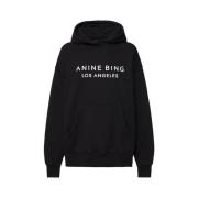 Zwarte Katoenen Alto Hoodie Sweater Anine Bing , Black , Dames