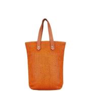 Pre-owned Leather shoulder-bags Hermès Vintage , Orange , Dames