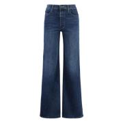 Roller Flared Jeans met Metalen Details Mother , Blue , Dames