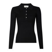 Gestebreide trui met parelknopen Neo Noir , Black , Dames