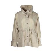 Pre-owned Polyester outerwear Moncler Pre-owned , Beige , Dames