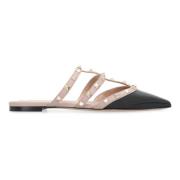 Rockstud Patent Leren Muiltjes Valentino , Pink , Dames