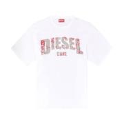 Wit T-shirt met ronde halslijn Diesel , White , Heren