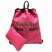 Pre-owned Leather backpacks Gucci Vintage , Pink , Dames