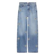 Stijlvolle Wide Jeans voor Mannen Tommy Jeans , Blue , Dames