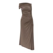 Jurk met drapering Alaïa , Brown , Dames