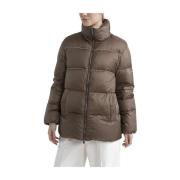 Korte donsjas in ultralicht nylon Peserico , Brown , Dames