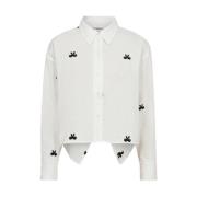 Witte blouse met geborduurde strikjes Co'Couture , White , Dames