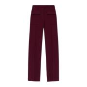 Wollen broek met gestreept patroon Salvatore Ferragamo , Red , Dames