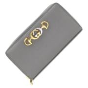 Pre-owned Leather wallets Gucci Vintage , Gray , Dames