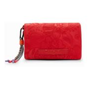 Rode Geborduurde Schoudertas Desigual , Red , Dames