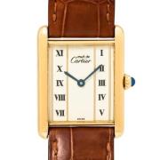 Pre-owned Leather watches Cartier Vintage , Yellow , Dames