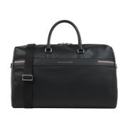 Zwarte Textuur Duffle Weekendtas Tommy Hilfiger , Black , Heren