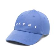 Blauwe Baseballpet Geborduurd Logo Marni , Blue , Heren