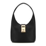 Stijlvolle zwarte leren Hobo handtas Salvatore Ferragamo , Black , Dam...