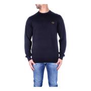 Blauwe Logo Sweaters Fred Perry , Blue , Heren