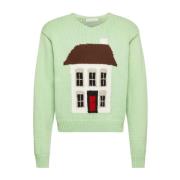 Geborduurde Huis Motief Groene Trui JW Anderson , Green , Heren