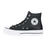 Platform Leren Sneakers Hoge Top Converse , Black , Heren