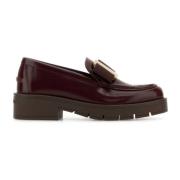 Bourgondische Leren Loafers Salvatore Ferragamo , Red , Dames