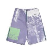 Korte Lilac Strata Broek met Gerecycled Polyester Oamc , Purple , Here...