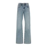 Jeans Straight Pre-owned 7 For All Mankind , Blue , Dames