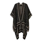 Stijlvolle Poncho voor Modieuze Looks Twinset , Black , Dames