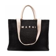 Geborduurde Tote Tas Zwart Marni , Black , Heren