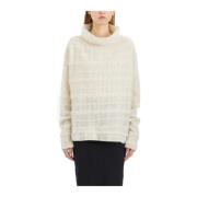 Mohair en wol coltrui Marc Le Bihan , Beige , Dames