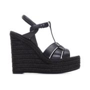 Tribute Espadrilles Sleehak Saint Laurent , Black , Dames