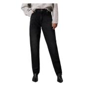 Klassieke Straight Fit Denim Jeans Calvin Klein Jeans , Black , Dames