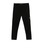 Zwarte Cargo Broek Slim Fit Stone Island , Black , Heren