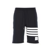 Donkerblauwe Katoenen Bermuda Shorts Thom Browne , Blue , Heren