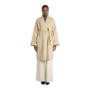 Eris Dubbele Jas zonder Kraag Max Mara , Beige , Dames