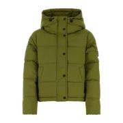 Stijlvolle groene nylon donsjack RefrigiWear , Green , Dames