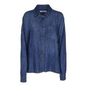 Denim damesoverhemd met uniek ontwerp Mauro Grifoni , Blue , Dames