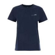 Stijlvol Navy Blue Katoenen T-shirt A.p.c. , Blue , Dames