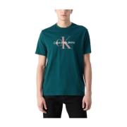 Moderne Monogram T-shirt Calvin Klein , Green , Heren