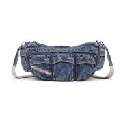 Travel 3000 Shoulder Bag X - Multipocket bag in treated denim Diesel ,...