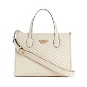 Silvana 2 Compartiment Tote Tas Guess , White , Dames