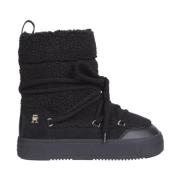 Zwarte Shearling Enkel Snowboot Tommy Hilfiger , Black , Dames