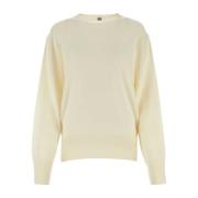 Luxe Ivoor Cashmere Sweater TotêMe , White , Dames