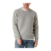 Relaxed Crew Neck Gebreide Trui Selected Homme , Gray , Heren