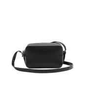 Stijlvolle Unisex Leren Crossbody Tas Lacoste , Black , Dames