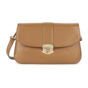 Dubbele Flap Clutch Tas met Sluiting Lancaster , Brown , Dames